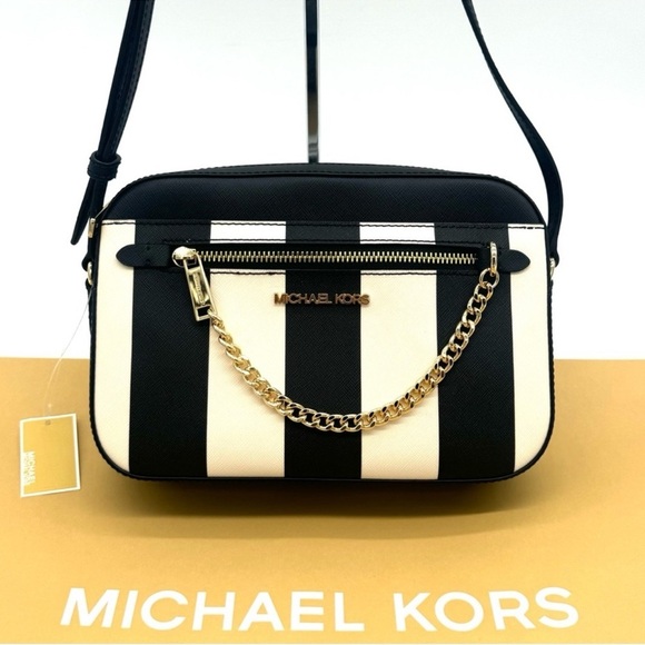 Michael Kors Large EW Crossbody Bag Black Multi - Picture 1 of 9